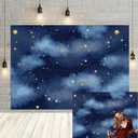 Stars Backdrop Night Sky Backdrop Starry Night Twinkle Little Star Photography Background Happy 1st Birthday Party Banner Newborn Baby Shower Child Kids Portrait Photo Props 10x6.5FT Vinyl