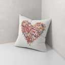 Colorful and White Aesthetic Decorative Throw Pillow Covers, Vibrant Heart Made of Butterflies Pattern Pillow Cases, Cute Trendy Nature Art Decor for Teen Girls Bedroom Dorm 18x18"