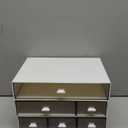 Lyellfe 3 Tier Small Desk Organizer with Drawer, Stackable Desktop Storage Box, Portable Size Office Supplies Jewelry Storage Case, Makeup and Stationary Organizer for Cosmetic, School Supply