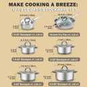 Cook N Home Kitchen Cookware Sets, 12-Piece Basic Stainless Steel Pots and Pans, Silver