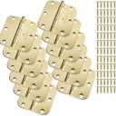 Cauldham (12 Pack) Heavy-Duty 3-1/2" Interior Door Hinges with 5/8" Radius Corners - Brass