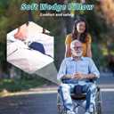 Anti-slip Wheelchair Cushion with Pommel Wedge and Seat Belt for Enhanced Comfort and Stability- Designed for Pressure Relief, Removable Breathable Cover, Ideal for Wheelchair Users (18.5 x 18.5 inch)
