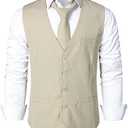 ZEROYAA Men's Hipster Urban Design 3 Pockets Business Formal Dress Vest for Suit Tuxedo M