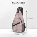 Rose Gold Leopard Print Crossbody Sling Bags Elegant Leopard Skin Texture Foil Effect Sling Backpack for Women Men Casual Shoulder Bag Cute Animal Fur Print Travel Gym Sports Hiking Daypack