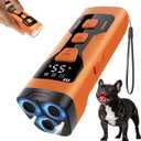 Anti Barking Device for Dogs, 3X Ultrasonic Dog Bark Deterrent Devices, 4 Frequencies 5 Training Modes 65ft Safer Alternatives to Bark Collars, Portable Design with Display for All Dogs (Orange)