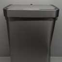 EKO Deluxe Mirage-T 50 Liter / 13.2 Gallon Touchless Rectangular Motion Sensor Trash Can, Matte Stainless Steel Finish