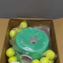 Automatic Dog Ball Launcher, Dog Ball Thrower with 15 Mini Tennis Balls Sizing 2 Inch and Mesh Bag, Interactive Dog Toys Tennis Ball Launcher for Small Dogs with 3 Distance Settings (Green)