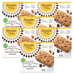 Simple Mills Almond Flour Snack Bars, Dark Chocolate Almond - Gluten Free, Made with Organic Coconut Oil, Breakfast Bars, Healthy Snacks, Paleo Friendly, 6 Ounce (Pack of 6), EXP 07/22/2025