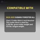 TangMiGe Class 3 Trailer Hitch, 2-Inch Receiver, Compatible with Subaru Forester 2019 2020 2021 2022 2023 2024 2025, Bright Black Color