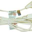 Royal Designs Flat Plug Extension Cord for Indoor & Outdoor, 6 ft Long, White, 3 Outlet Prong Grounded Wire UL Listed