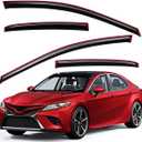 Lightronic Extra Durable Clip-on in-Channel Auto Vent Window Visor, Fits 2018-2024 Toyota Camry, UV Protection Rain Guard, Original Wind Deflector, No-Drill Easy Install, Dark Smoke, 4-Pcs