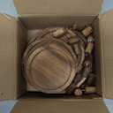 HAOPENGYOU 6PCS Wooden Risers for Display Wood Cake Stand for Party Round Food Risers for Buffet Wooden Holder Rustic Riser for Decor Tiered Tray Decor Home Kitchen (Rustic, 6 PCS (8”, 6”, 5”))