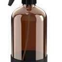 Bontip Amber Glass Spray Bottle with Silicone Sleeve Protection, 16 oz Refillable Spray Bottles for Cleaning Solutions, Plants, Aromatherapy, Facial Hydration (1, Black, 16 oz)