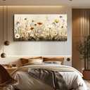 hyidecorart Large Nature Floral Botanical Farmhouse Wall Decor Wall Art for Living Room Elegant Flowers Canvas Prints Painting Pictures for Bedroom Bathroom Home Office Wall Decoration, 48"L x 24"W