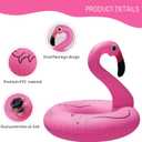 Inflatable Flamingo Pool Floats with Lights, FlyfreeU Solar Powered Flamingo Swim Tube Rings, 42'' Lake Beach Floaties Swimming Rings Summer Pool Raft Lounger for Adults Water Party Supplies.
