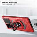 Heavy Duty Protection Case for Samsung Galaxy S22 Ultra Phone Case with Built-in Screen Protector, Military Grade Shockproof 360 Degree Metall Ring Kickstand Travel Cover Shell (Red)