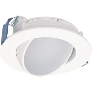 Halo HLA406VWFL9FS1EMWR HLA 4 in. Color Selectable (2700K-5000K) Canless Wide Beam Adjustable Gimbal Integrated Kit LED Recessed Trim, Round, White