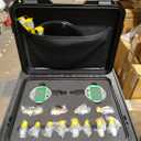 SINOCMP Digital Pressure Gauge Kit with 2 80MPA/12000PSI Pressure Gauges 3 Test Hoses and 12 Couplings Hydraulic Gas Water Pressure Test Kit with Backlight