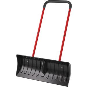 30 Inch Snow Shovel for Driveway, Heavy-Duty Snow Pusher & Snow Plow, Lightweight Wide Blade for Fast Snow Removal, Back Saver Winter Tool for Driveway, Sidewalk, Patio, Deck