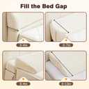 Wedge Shaped Pillow headboard Suitable for Bed Seams, Foldable Bed Wedge Pillow, Bed Gap Filler King Size Fill The Gap (0-12"), Mattress Gap Filler Long Pillow Between Headboard(Beige, 78")