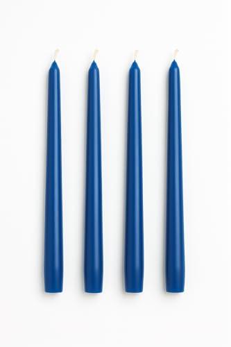 Dinil Blue Taper Candles – 10 Inch Tapered Candles Set of 4 – Unscented Taper Candles – Decorative Long Candlesticks for Decoration, Festival, Dinner, Party – Long Burning Time – Blue