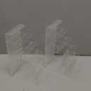 Giantree Acrylic Wallet Display Stand, 2 PCS 6 Tier Clear Purse Handbag Organizer Jewelry Riser Display Stand 7.8" Clear Multi Slot Counter Table Shelf for Cosmetic Perfume Sunglasses Handbag