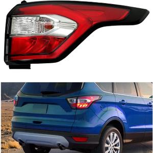 HECASA Tail Light Compatible with 2017-2019 Ford Escape Kuga Replacement for GJ5Z-13404-C Outer Tail Brake Lamp Clear Lens Passenger Right Side