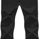 Rdruko Men's Hiking Pants Lightweight Quick Dry Water Resistant Outdoor Travel Work Fishing Pants 6 Pockets (Black)