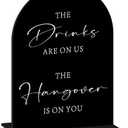 Elegant Black Acrylic Wedding Bar Table Sign, Wedding Bar Sign, Calligraphy Tabletop Decoration for Reception, Anniversary, Bridal Shower, and Special Events - 6.5×9 Inches