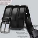 DOOPAI Men's Genuine Leather Dress Belt 2Pack - Handmade Classic Casual and Business Belt, 100% Cow Leather Prong Buckle,