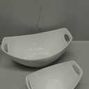 Gomakren Serving Bowls with Handles, Serving Dishes, Porcelain Salad Bowls Mixing Bowl for Entertaining, Nesting Bowl Set of 3, Microwave Dishwasher Safe, 15/28/47 oz, White
