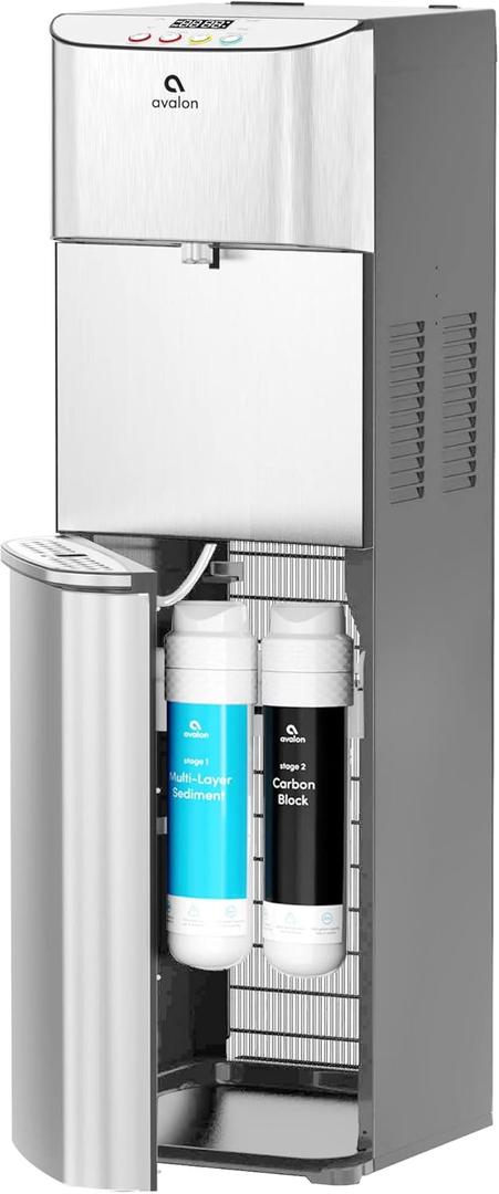 Avalon Electric Bottleless Water Cooler Water Dispenser - 3 Temperatures, Digital Clock with Temperature Control, Self Cleaning, Stainless Steel