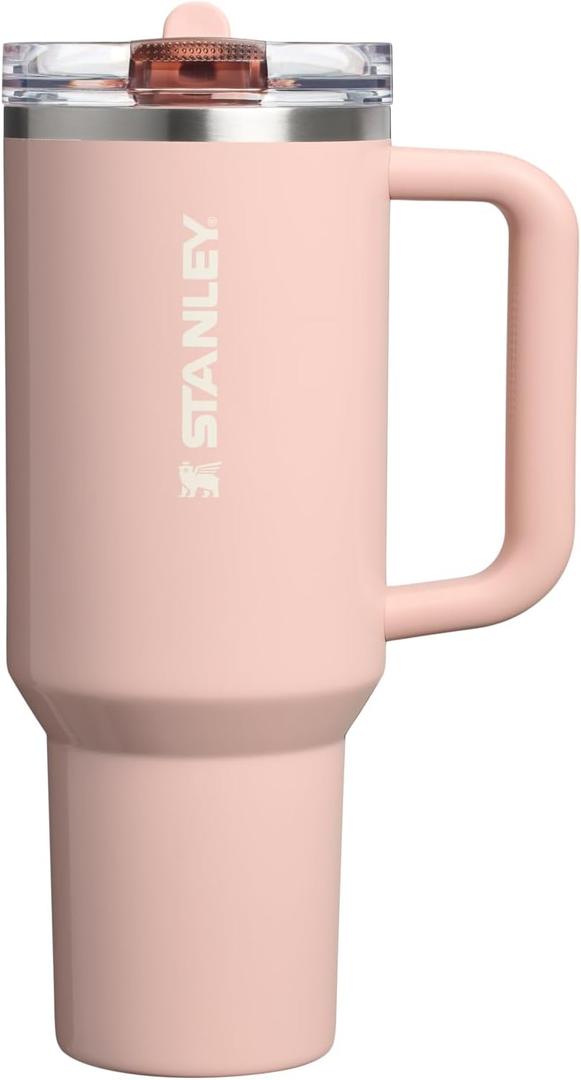 STANLEY Quencher ProTour Flip Straw Tumbler with Leakproof Lid 40 oz | Built-In Straw and Handle | Cup Holder Compatible for Travel | Insulated Stainless Steel Cup | BPA-Free | Peach Whip Gloss