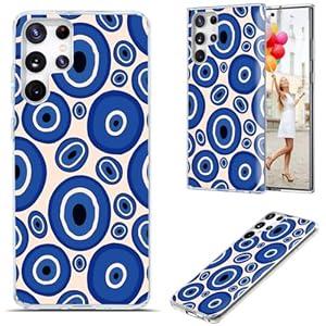 AKORAVO for Samsung Galaxy S23 Ultra Case for Girl Women, Full Protective Shockproof Slim Soft TPU Clear Phone Cover Cases for Galaxy S23 Ultra, Cute Cool Cartoon Blue Magic Fashion Turkey Evil Eye