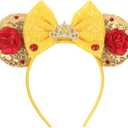 MADO Mouse Ears Headband for Women and Girls - Princess Belle Ears for Adults and Kids