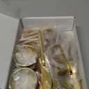 48 Pcs Charcuterie Boards Accessories Butter Spreader Knives Set Stainless Steel Cheese Mini Serving Tongs Spoons Forks Dipping Bowls Toothpick Flags Utensils for Pastry Making Wedding Christmas(Gold)