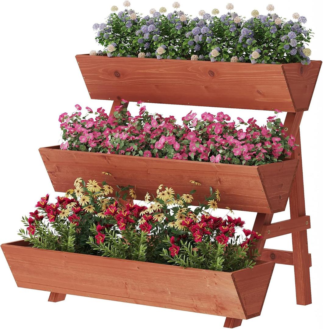 Raised Garden Bed, 3 Tier Vertical Garden Planter for Indoor & Outdoor, Raised Planter Box with Legs, Garden Planter Box for Flowers/Vegetables/Plants (Large)