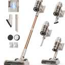 Cordless Vacuum Cleaner,80Mins/50kpa/600W Vacuum Cleaners for Home,Stick Vacuums with Self-Standing,Touch Screen,LED Headlights, Anti-Tangle,Rechargeable,Lightweight,for Carpet,Hard Floor, Pet Hair