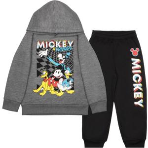 Disney Mickey Mouse Boys Pullover Hoodie & Pants, 2-Piece Outfit Set for Kids and Toddlers (8, Grey)