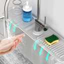 24 Inch Longer Faucet Mat for Kitchen Sink [5Slope Fast Self-draining]Bathroom Kitchen Sink Splash Guard Silicone Sink Faucet Mat Splash Guard Kitchen Sink Area Tidy Splash Faucet Guard Draining Mat (Light Gray)