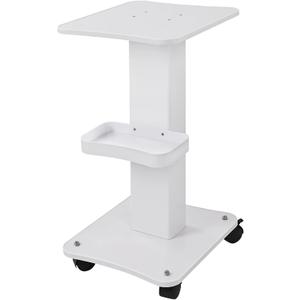 Beauty Trolley Cart with Wheels, 3 Tier Aluminum Beauty Rolling Cart, Hair Salon, Spa Salon, Vacuum Therapy Machine Trolley, Load 135lbs, 26.7 x 13.8 x 15 inch