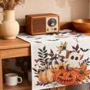 5 x Halloween Table Runner,Halloween Table Decorations with Pumpkin Ghost Spider Web Design, Spooky Kitchen Dining Room Decoration for Holiday Party 13x72 Inch
