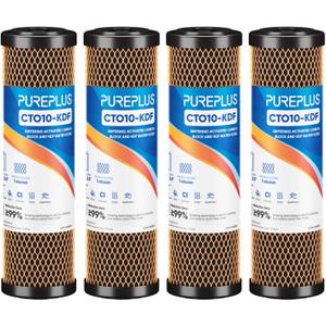 1 Micron 2.5"x10" Whole House Heavy Metal Removal Water Filter, Replacement for Under Sink Systems，Dupont WFPFC8002, WFPFC9001, FXWTC, SCWH-5, WHEF-WHWC, WHCF-WHWC, AMZN-SCWH-5 (4-Pack)
