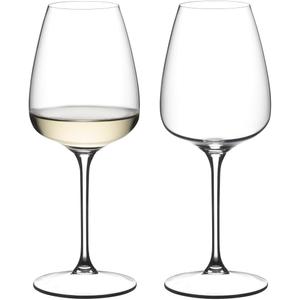 Riedel Grape Flat-Bottom White Wine, Champagne or Spritz Drink Glass (2-Pack)