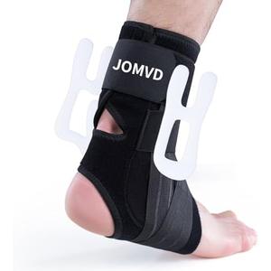 JOMVD Ankle Brace for Women Men, Adjustable Ankle Support with Side Stabilizers for Ankle Sprained, Achilles, Plantar Fasciitis Injury Recovery L