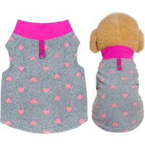 Rbenxia 1 Piece of Grey Dog Heart Sweater with Leash Ring Soft Fleece Vest Dogs Pullover Warm Jacket Pet Dog Clothes Winter Dogs Outfits for Large Puppy Cat Pets (Large)