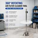 Air Filter Cleaner Kit with
360° Rotating Nozzle, 24-Inch Shaft, Compressed Air Powered, 5.5-12 Inch Filter Compatibility