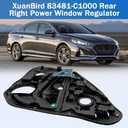 83481-C1000 Rear Right Passenger Side Power Window Regulator w/Panel w/o Motor Fits for Hyundai Sonata 2.0L1.6L 2.0L 2.4L 2014-2019, 83481-C2000
