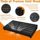 Indoor Wooden Step Stool 3.5'' Height, Outdoor Steps with Non Slip Pads, Step for Outside, Safety Stepping Stool for Bathroom, Kitchen, Bed, Black