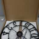 LEIKE Large Wall Clock, 24" Silent Non-Ticking, Battery Operated, Oversized, Decorative Retro Black Metal Clock for Living Room,Farmhouse, Dinner Room,Indoor, Outdoor Decor(60cm, Black Arabic Number)